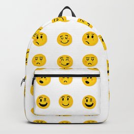 Cute Emoji pattern Backpack | Sad, Smiley, Pop Art, Funny, Cartoon, Happy, Emojicombinations, Face, Cuteemojis, Grumpy 