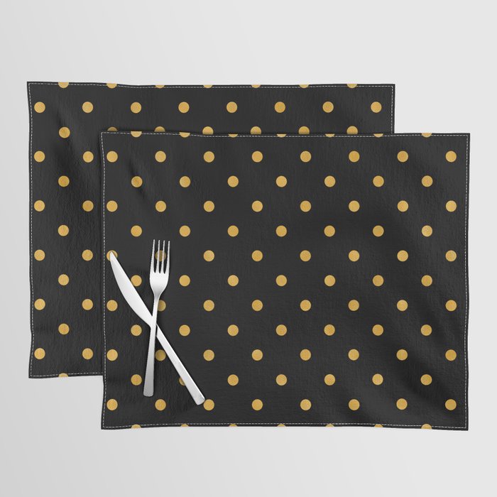Gold And Black Dots Collection Placemat