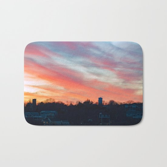 Winter sunset in Rockport Bath Mat