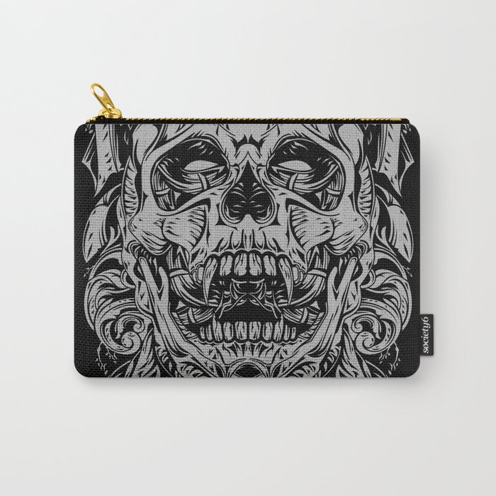 2 FACES SKULL Carry-All Pouch
