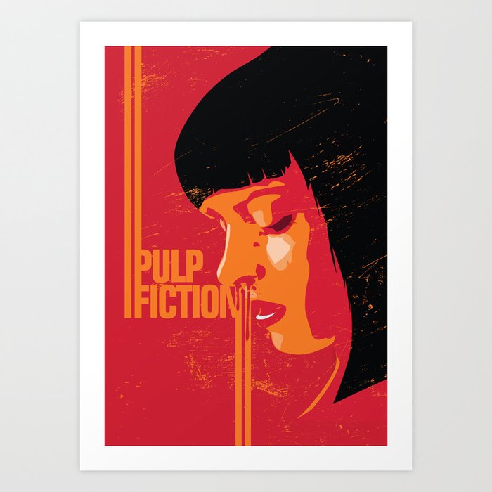 Mia Wallace Pulp Fiction Poster Art Print Movie Show Minimalistic