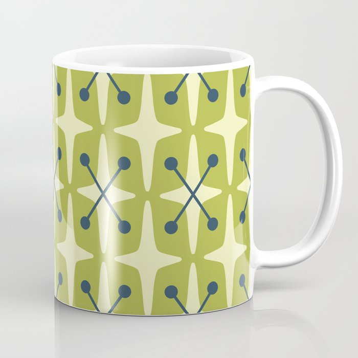Mid Century Modern Atomic Starburst Pattern 541 Green Coffee Mug