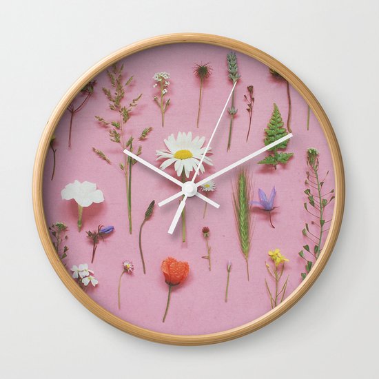 Wild Flowers Wall Clock