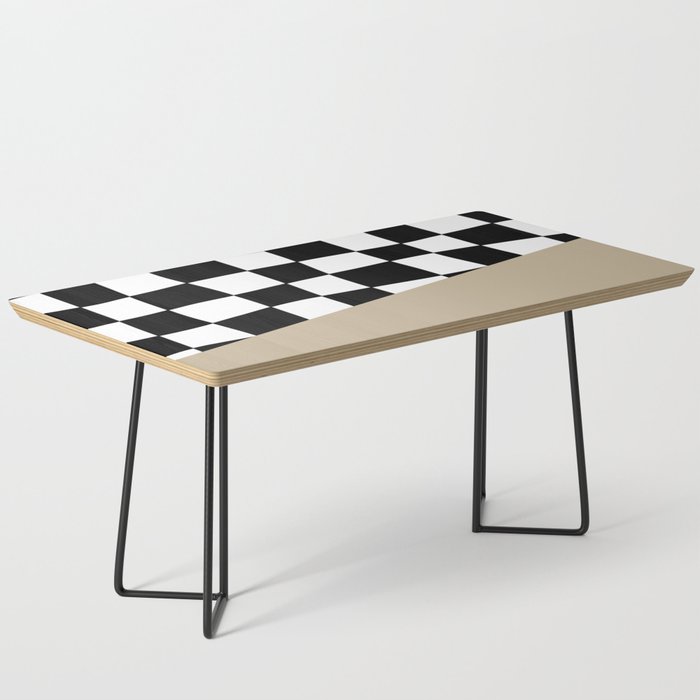 Checkered Stripe Block (tan/black/white) Coffee Table