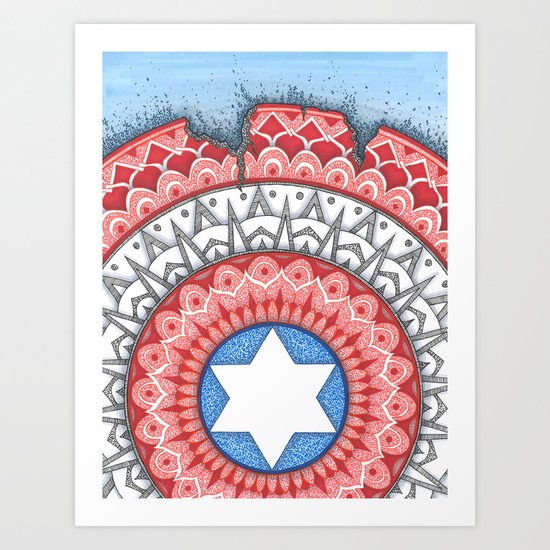 Captain (Star of David) America Art Print