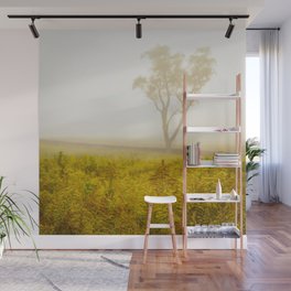 Dreams of Goldenrod and Fog Rural Nature / Landscape Photograph Wall Mural
