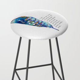 Comforting Art Colorful Feather - We Loved Bar Stool