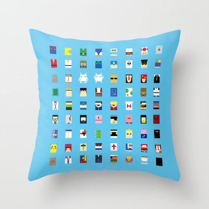 Minimalism beloved Videogame Characters Throw Pillow