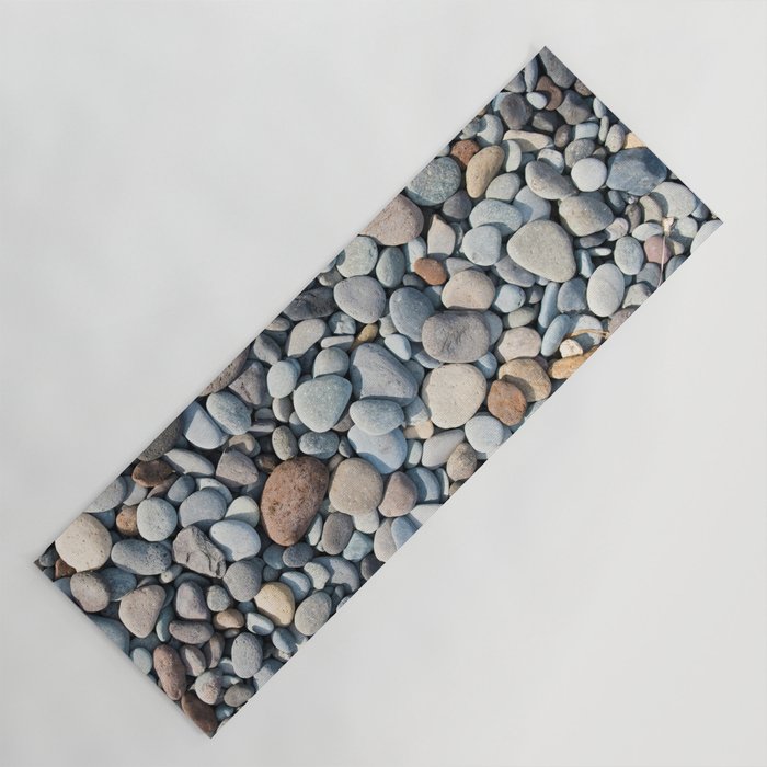 pebble stone floor, nature pattern background Yoga Mat