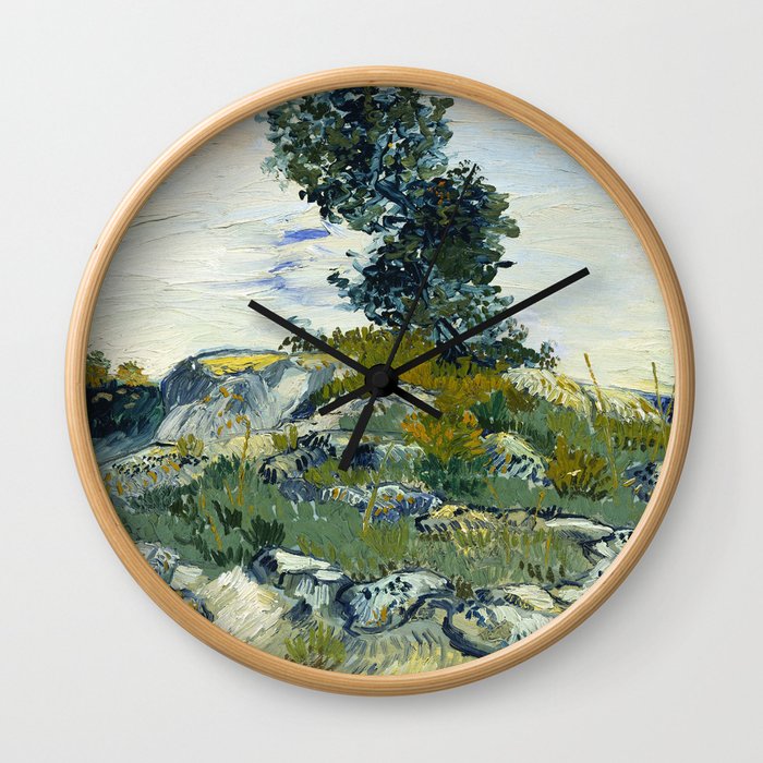 The Rocks by Vincent van Gogh Wall Clock