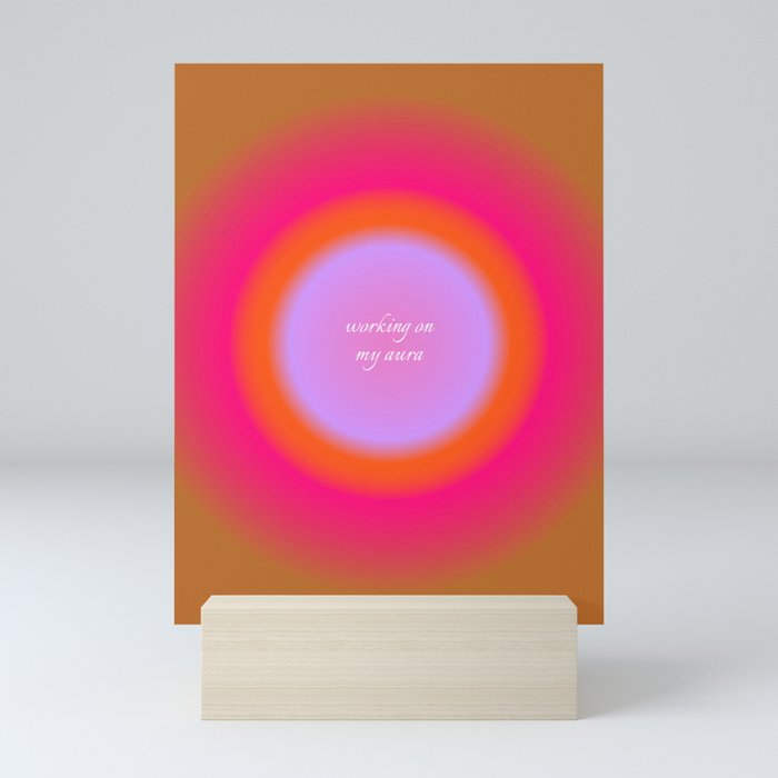 Working On My Aura - Brown and Pink Mini Art Print