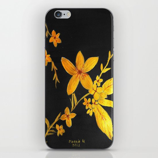 Golden flowers iPhone & iPod Skin