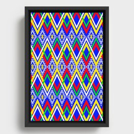 Colorful Ethnic Pattern Framed Canvas