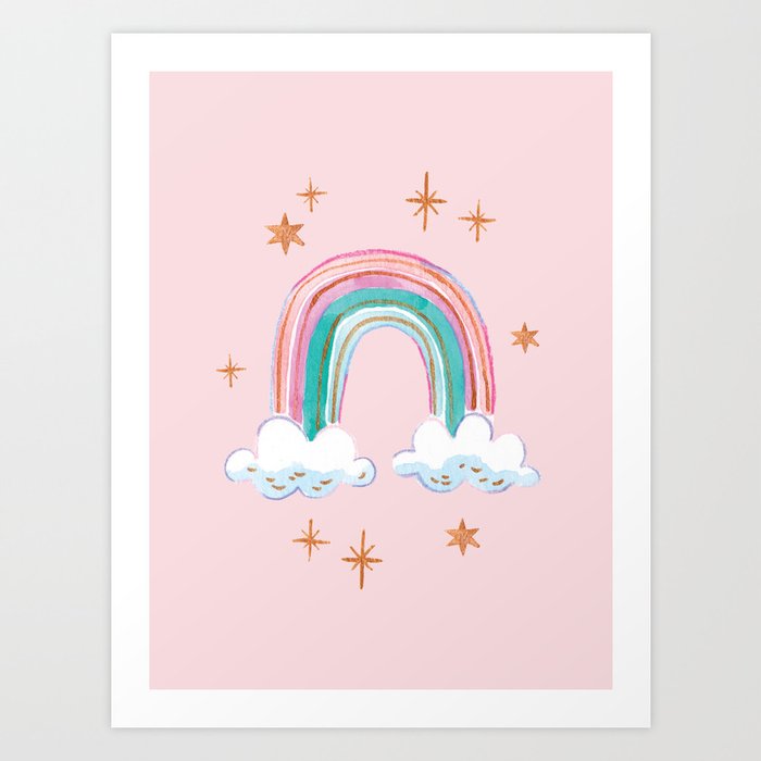 Magical Rainbow Sparkles Art Print