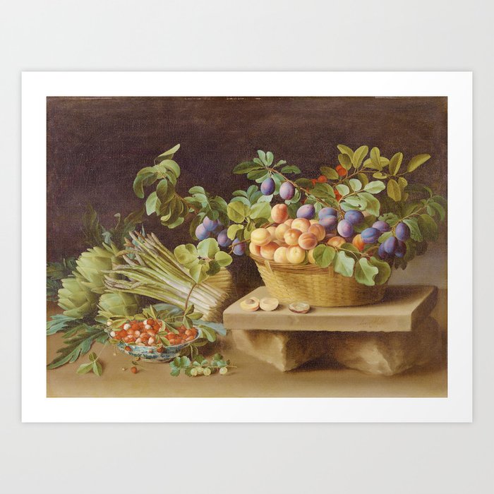 Louise Moillon Still Life With Fruits & Vegetables Art Print