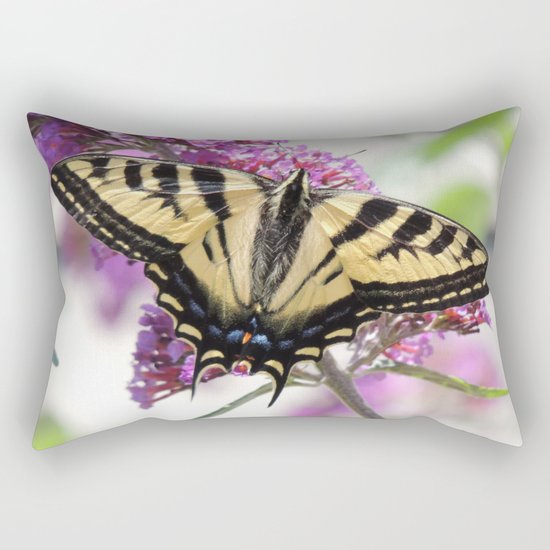 Western Tiger Swallowtail on the Neighbor's Butterfly Bush Rectangular Pillow