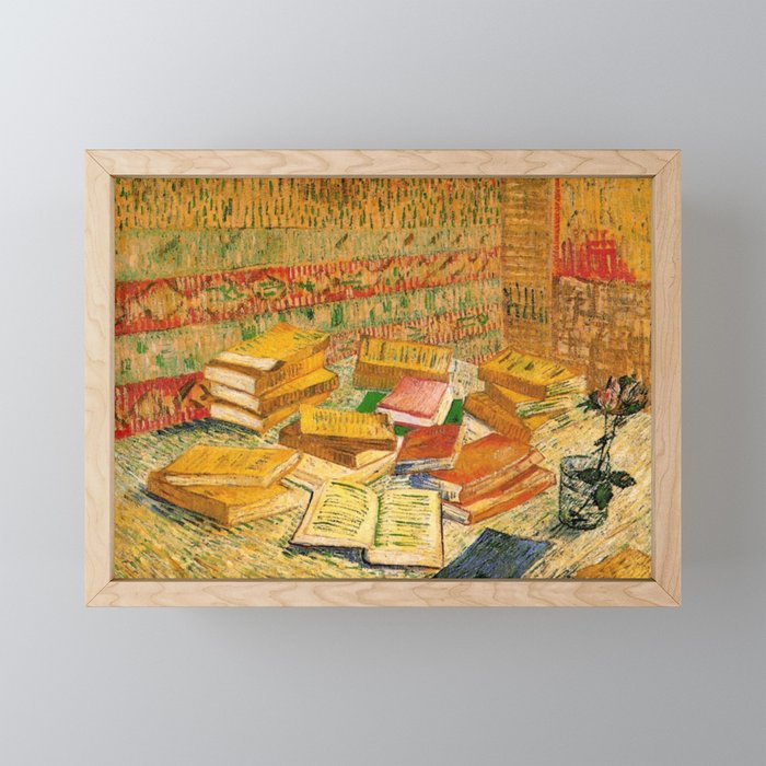 French Novels and a Rose - Van Gogh Framed Mini Art Print