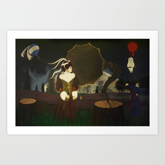 Musica en el campo II Art Print