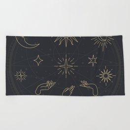 Dark Mythical Zodiac Beach Towel