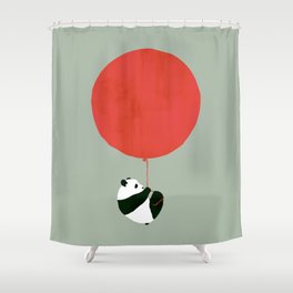 Traveling panda Shower Curtain