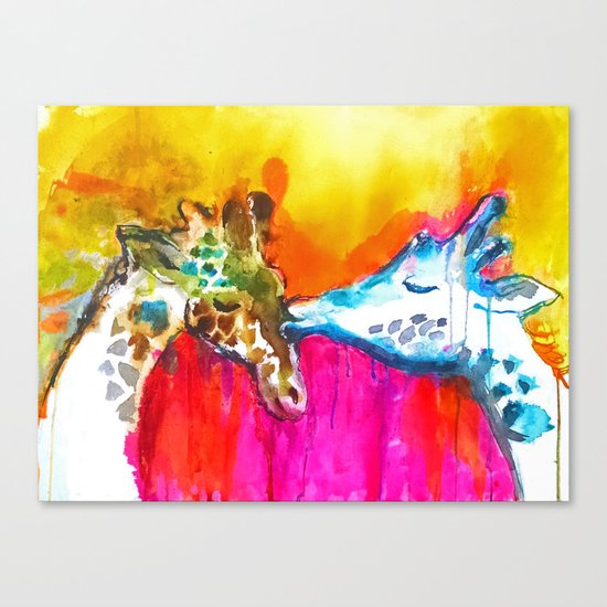 Giraffe Kiss Canvas Print