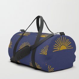 Sol in Indigo Duffle Bag | Contemporary, Retro, Minimalist, Repeat, Doodle, Ink Pen, Desert, Geometric, Pattern, Drawing 
