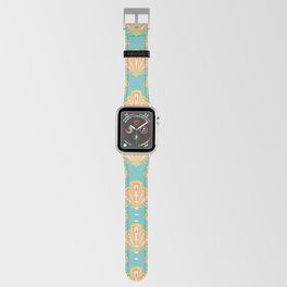 Yellow and turquoise Art Deco motif Apple Watch Band