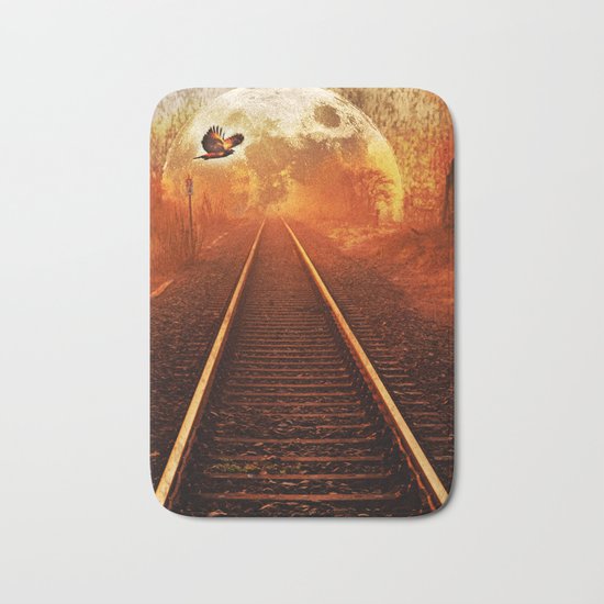 Railway to the moon Bath Mat