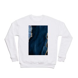 Navy & Gold Agate Texture 01 Crewneck Sweatshirt