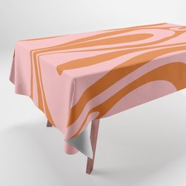 Mod Thang Retro Modern Abstract Pattern in Pink and Orange  Tablecloth