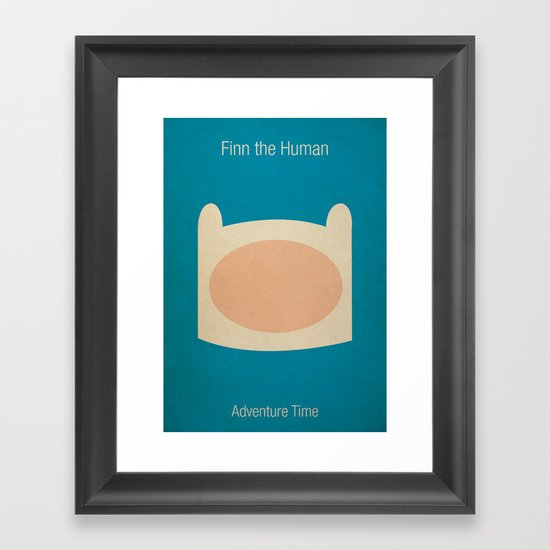 Minimalist Adventure Time Finn Framed Art Print
