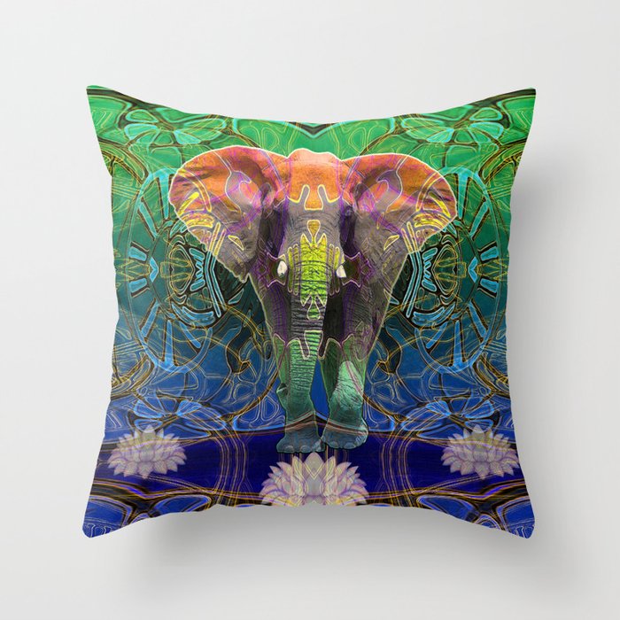 Wandering Elephant Throw Pillow