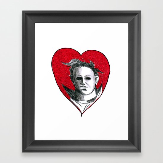 Micheal Myers (All Heart) Framed Art Print