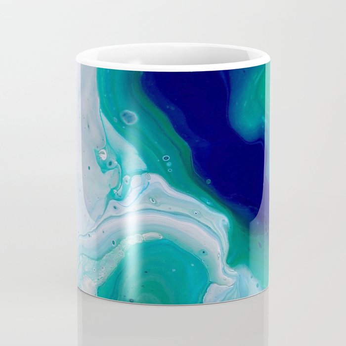 Abstract Mable Colorful Blue Turquoise Fluid Acrylic Painting