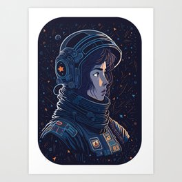 Anime Female Astronaut Art Print