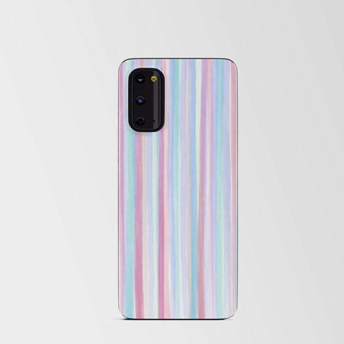 Soft Watercolour Rainbow - blue pink red green Android Card Case