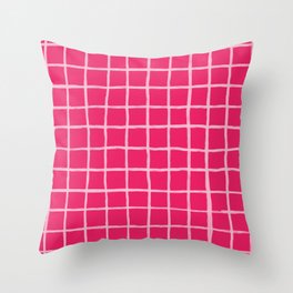 Pink on Pink Checkered Grid Throw Pillow