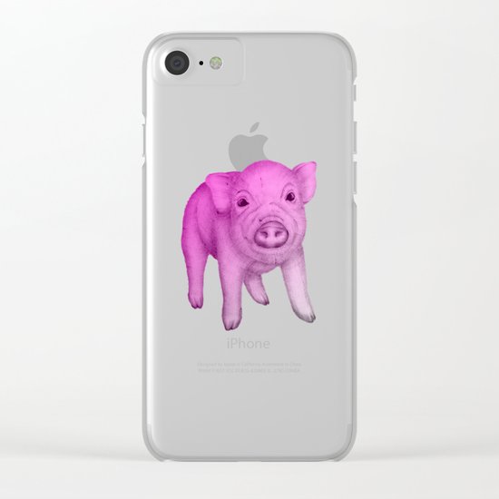 Piggy in Pink Clear iPhone Case