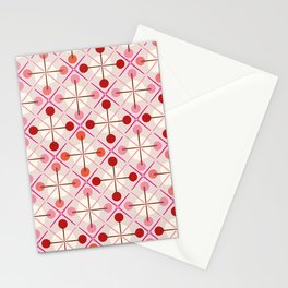 Crosses & Dots (red + pink) Stationery Cards