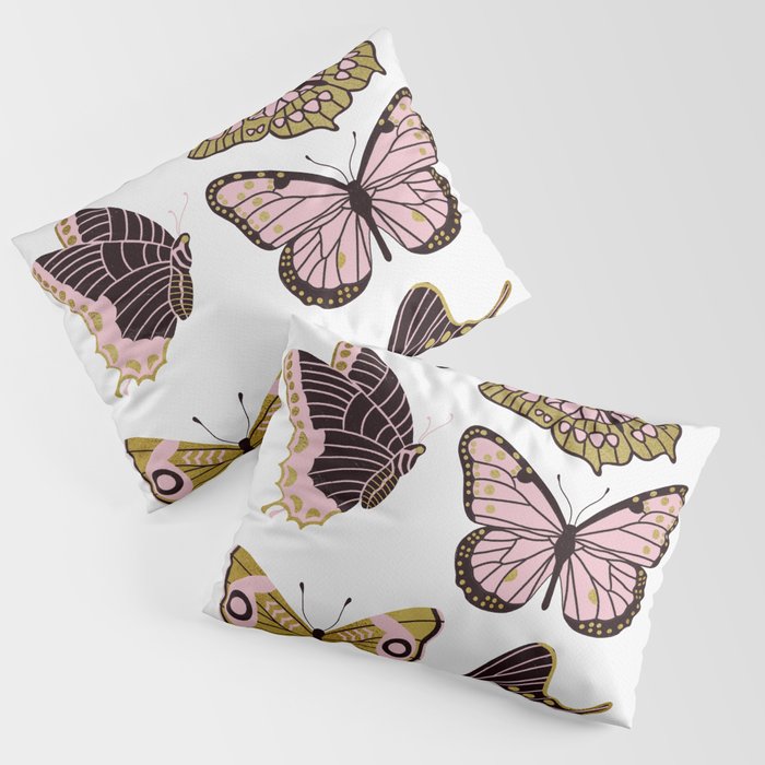 Texas Butterflies – Blush and Gold Pillow Sham