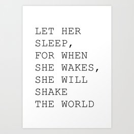 Let her sleep Art Print
