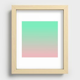 OMBRE TURQUOISE PINK MERMAID COLOR  Recessed Framed Print