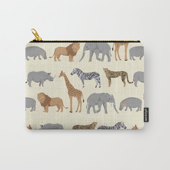Safari animal minimal modern pattern basic home dorm decor nursery safari patterns Carry-All Pouch