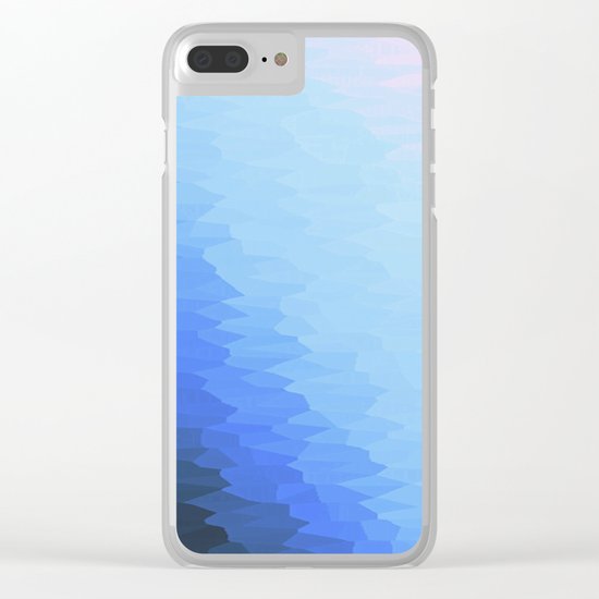 Blue Texture Ombre Clear iPhone Case