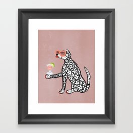 Flower Dalmatian Framed Art Print