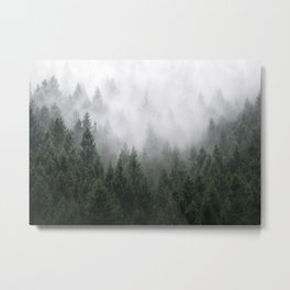 Home Is A Feeling Metal Print | Landscape, Foggy, Curated, Dreamy, Pine Trees, Foggy Trees, Woods, Foggy Forest, Mountain, Magick 