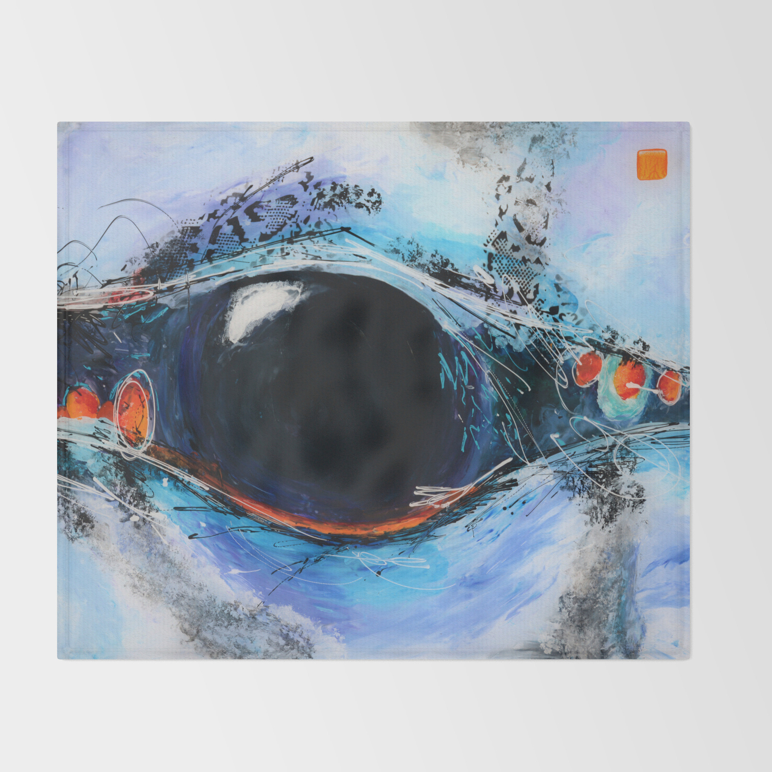 Blue Jay S Eye Abstract Artwork Throw Blanket By Lucbenoitfineart