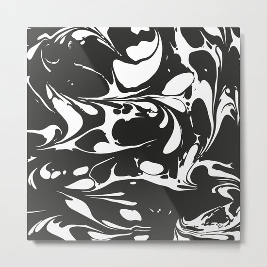 Black and White Marble Surface Design Metal Print