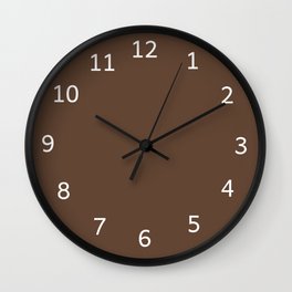 DARK BROWN solid color.  Earthy color plain pattern Wall Clock