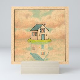 Little Blue House Mini Art Print